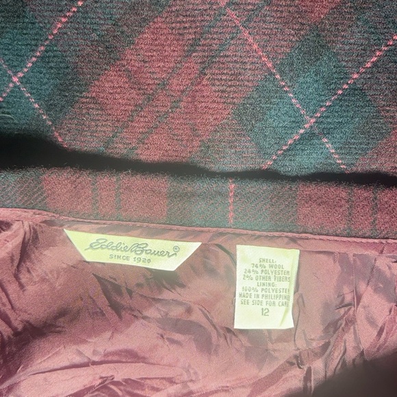 Vintage Eddie Bauer 1920 Women’s Plaid A-Line Skirt SZ 12 - Picture 4 of 6
